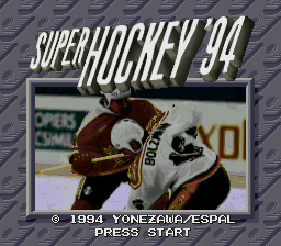 Super Hockey '94 (Japan) Title Screen